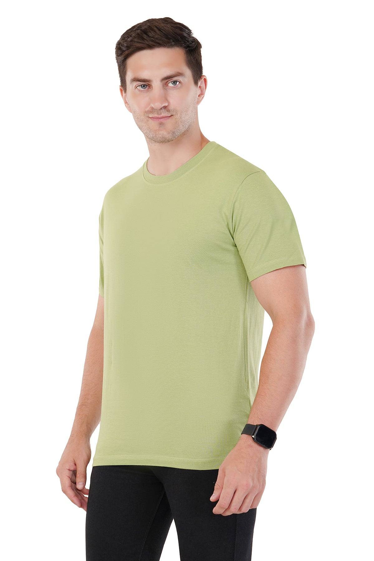 studtbh men's regular solid Kiwi Green T-Shirt - pure cotton Premium Ring spun Super Combed Bio Washed tshirt - STUDTBH