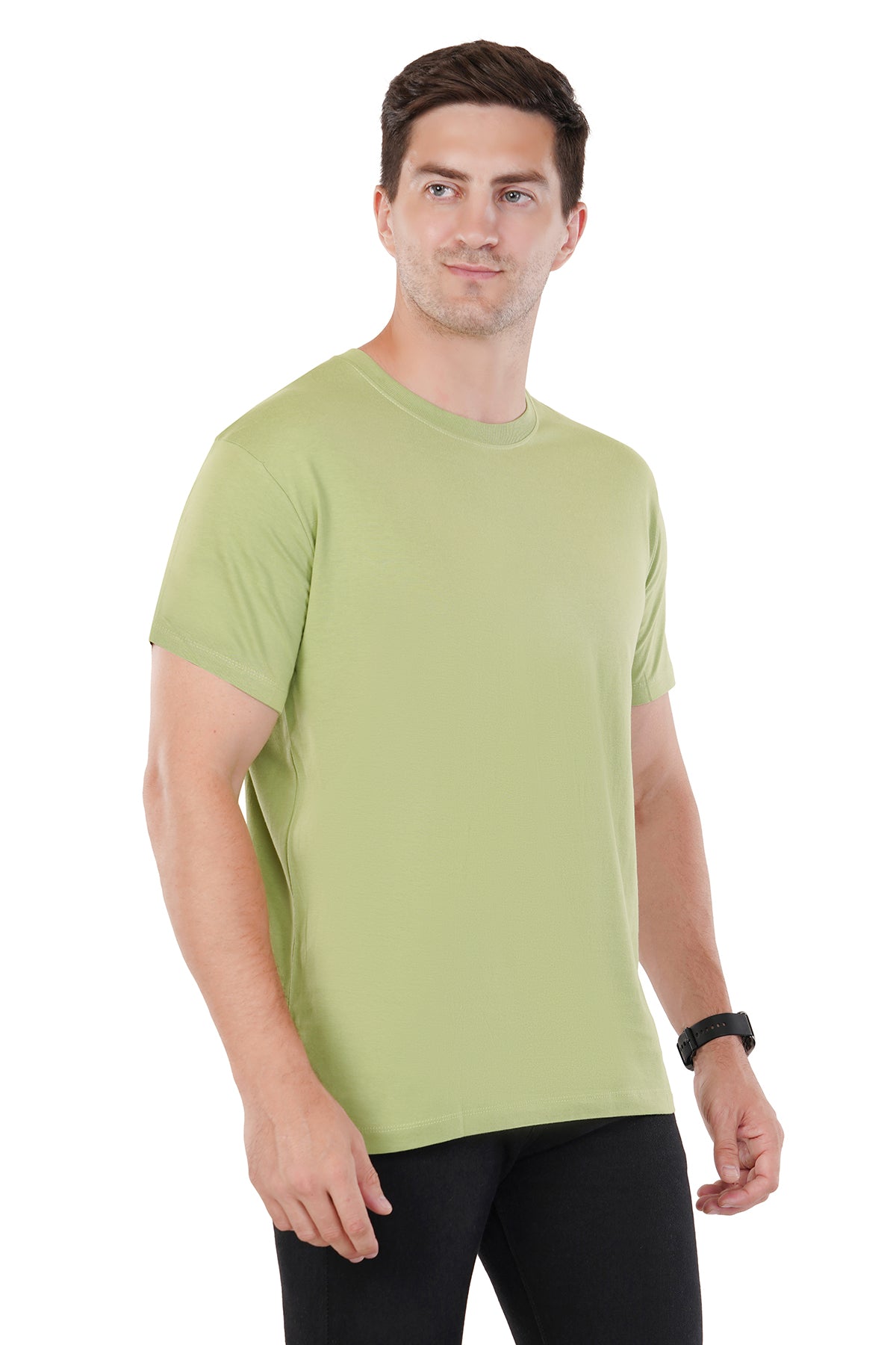 studtbh men's regular solid Kiwi Green T-Shirt - pure cotton Premium Ring spun Super Combed Bio Washed tshirt - STUDTBH