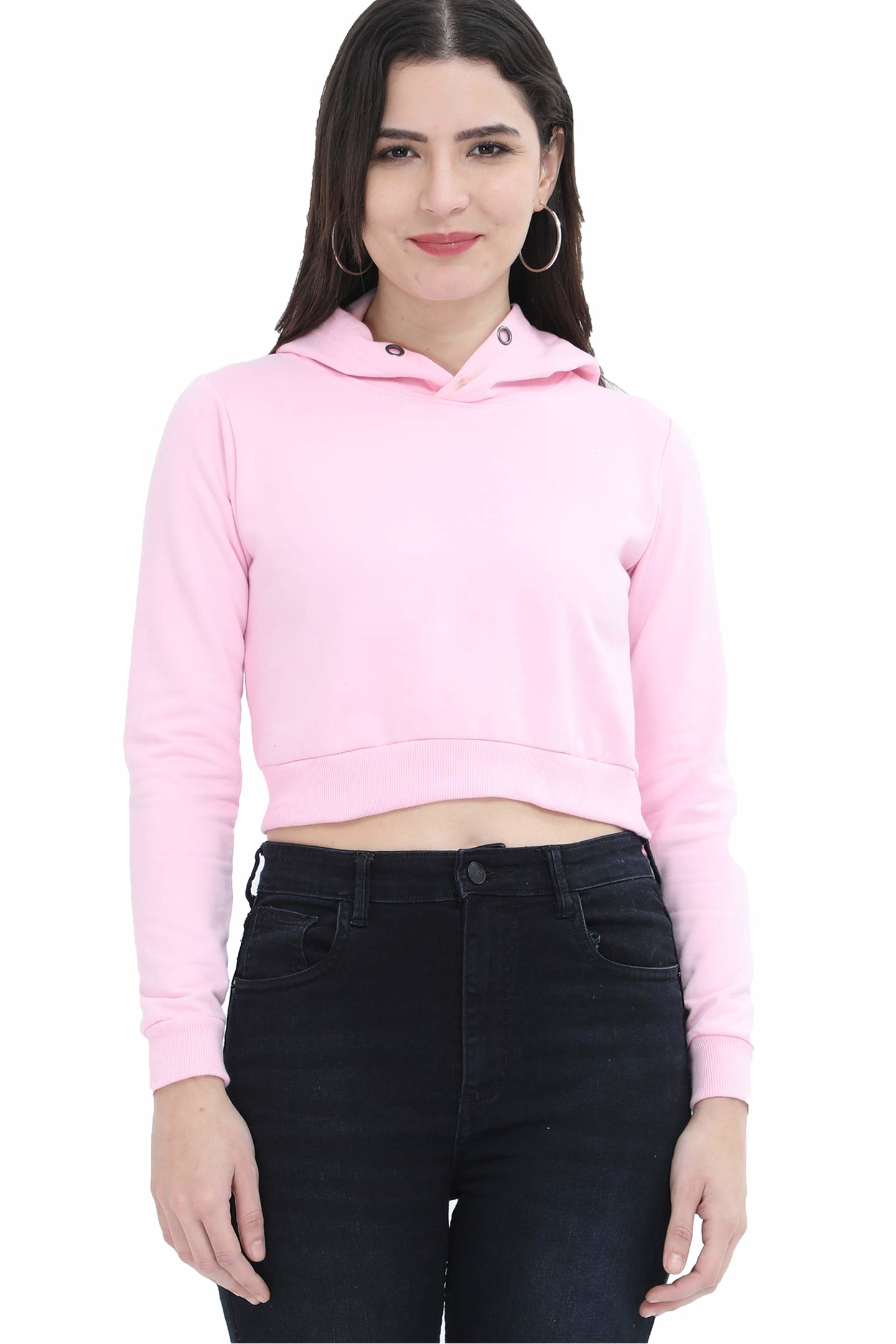 studtbh Stylish Women's Crop Hoodie – 100% Premium Cotton, 320 GSM, Super Combed, Pre-Shrunk, Bio-Washed, Derby Ribbed Hem & Cuff