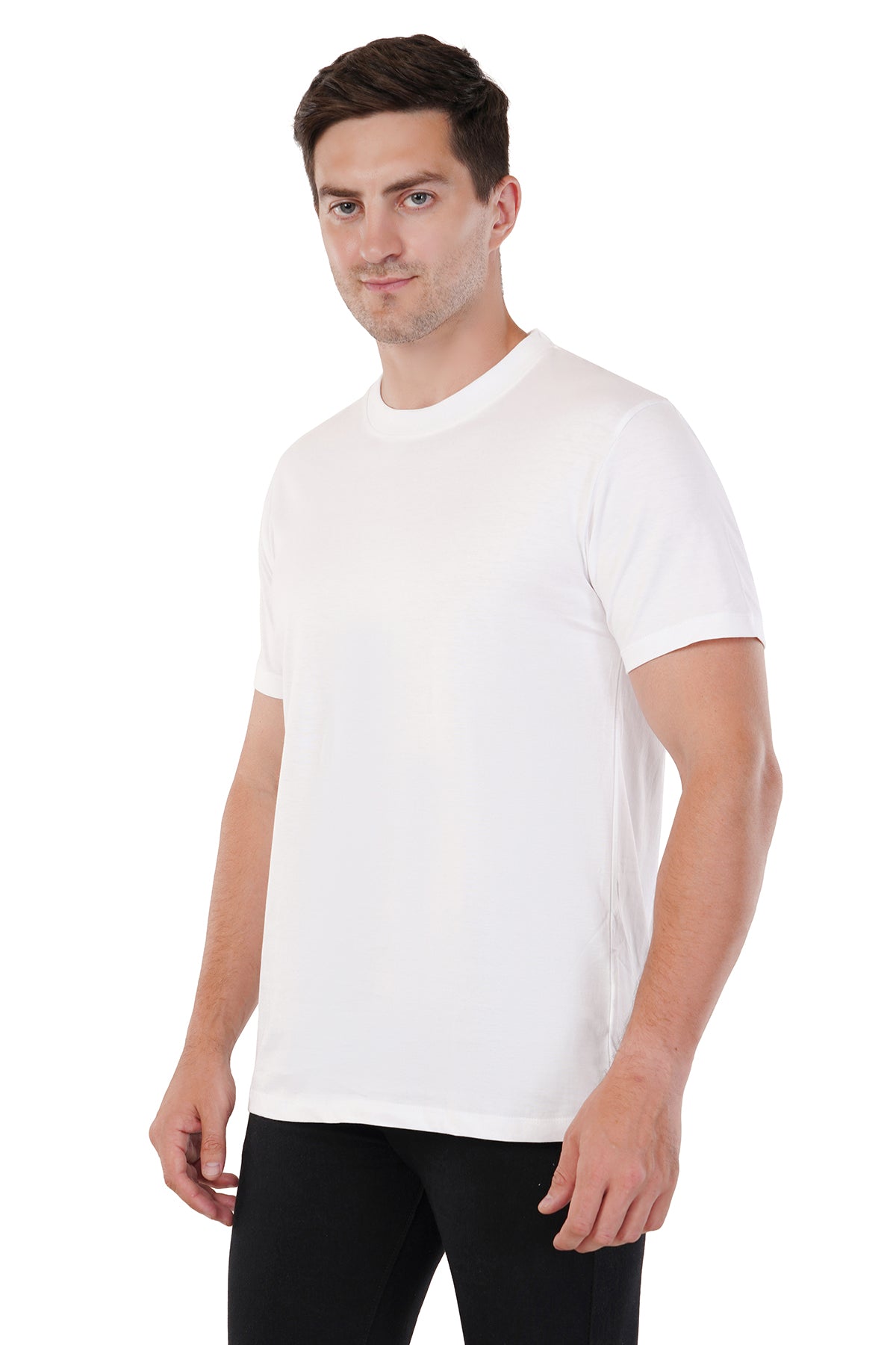 Classic White T-Shirt - 100% Cotton Ring spun Super Combed Bio Washed