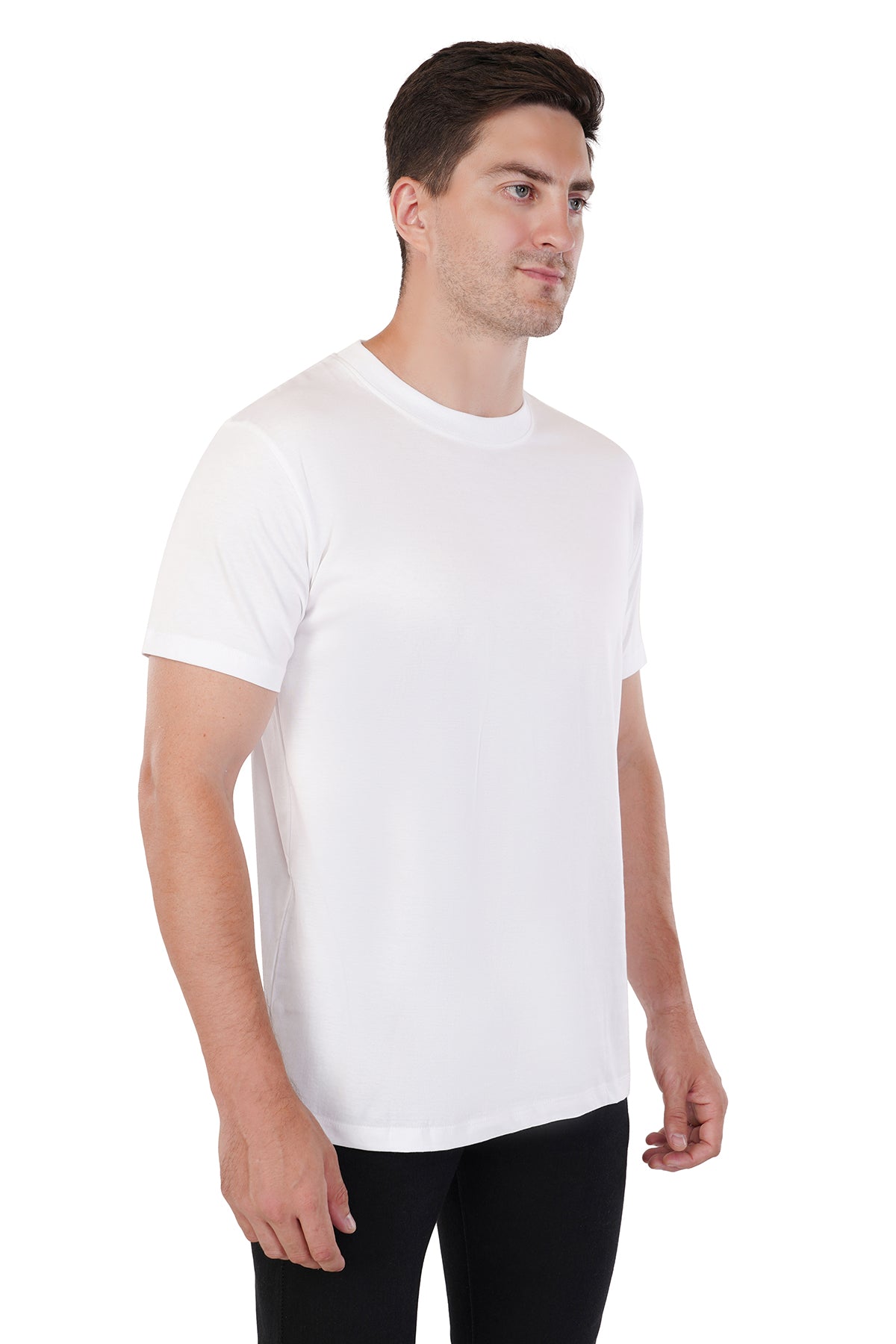 Classic White T-Shirt - 100% Cotton Ring spun Super Combed Bio Washed