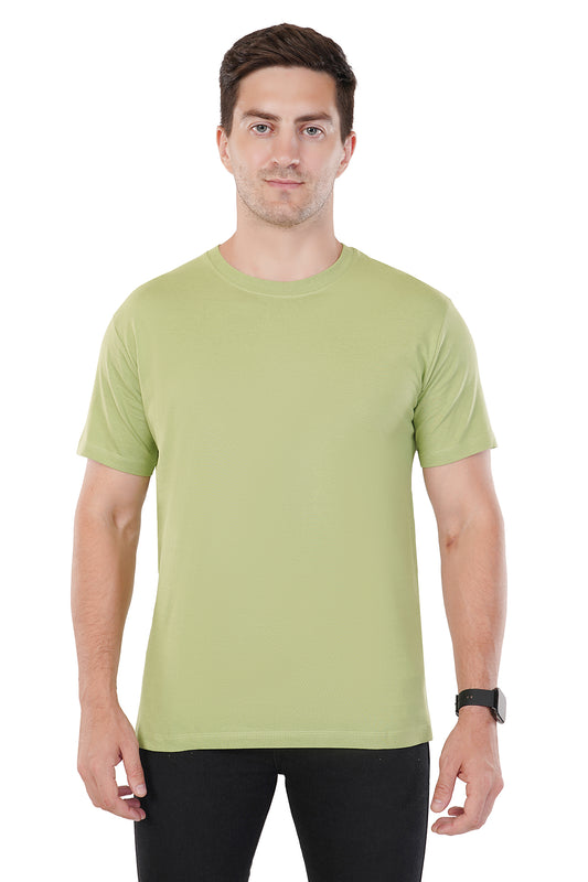 Kiwi Green T-Shirt - 100% Premium Ring spun Super Combed Bio Washed Cotton