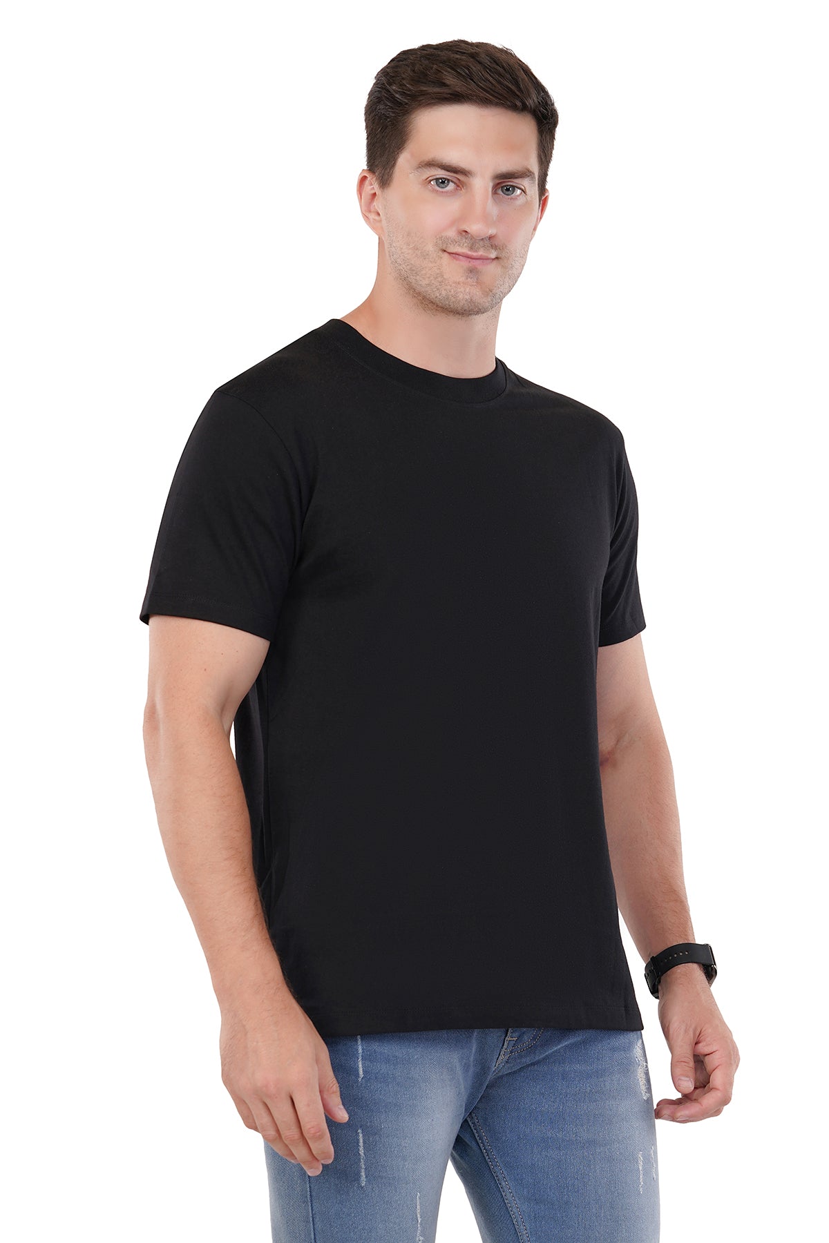 Antimicrobial Long Staple 100% Cotton Classic Black Ring Spun Super Combed T-shirt