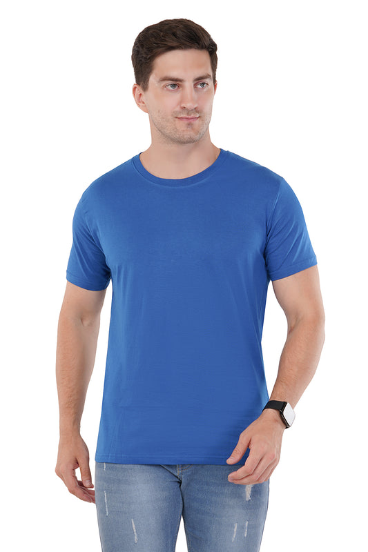 Royal Blue T-Shirt - 100% Premium Ring spun Super Combed Bio Washed Cotton