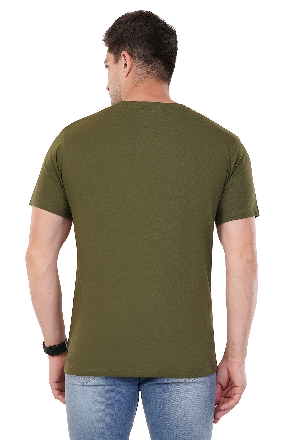 Olive green 100% Cotton Ring Spun Super combed Bio Washed Premium cotton tshirt