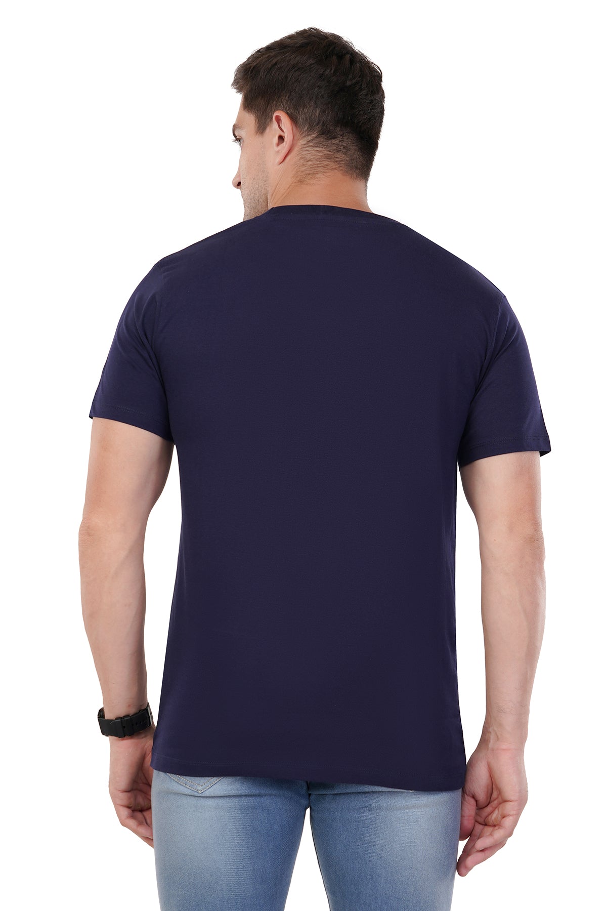 Classic Navy Blue T-Shirt - 100% Cotton Ring spun Super Combed Bio Washed