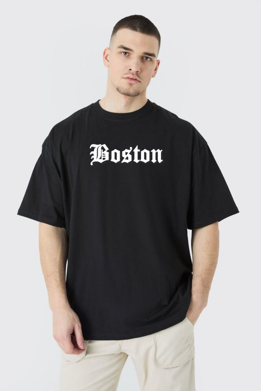 STUDTBH Boston Printed Oversized T-Shirt Unisex